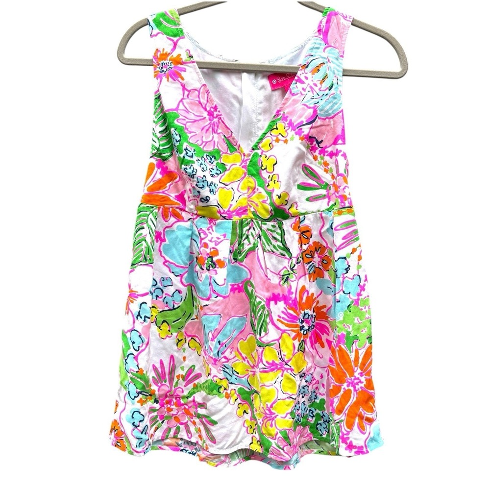 Lilly Pulitzer for Target Womens Small Sleeveless Top Multi Floral Resortwear